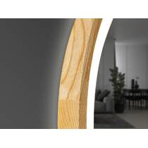 Зеркало Luxury Wood Perfection Slim с LED подсветкой, дуб натуральный, сенсорная кнопка-димер, 750х750мм, фото №4