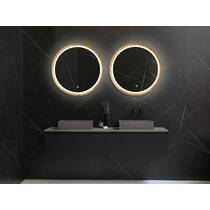 Зеркало Luxury Wood Perfection Slim с LED подсветкой, дуб натуральный, сенсорная кнопка-димер, 750х750мм, фото №6