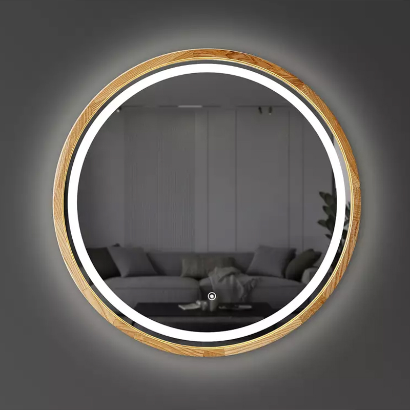 Perfection Slim Дзеркало з підсвіткою LED дуб натуральний 750мм (аурна,фронтальна,сенсорна) (1 сорт)
