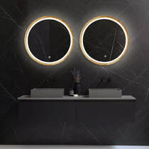 Дзеркало Luxury Wood Perfection Slim з LED підсвіткою, дуб натуральний, сенсорна кнопка-димер, 650х650мм, фото №1