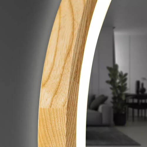 Зеркало Luxury Wood Perfection Slim с подсветкой LED, дуб натуральный, сенсорная кнопка-димер, 650х650мм, фото 3