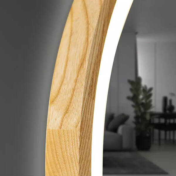 Зеркало Luxury Wood Perfection Slim с подсветкой LED, дуб натуральный, сенсорная кнопка-димер, 650х650мм, фото 3