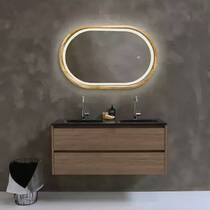 Дзеркало Luxury Wood Freedom Slim з LED підсвіткою, дуб натуральний, сенсорна кнопка-димер, 550х850 мм, фото №5