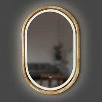 Зеркало Luxury Wood Freedom Slim с подсветкой LED, дуб натуральный, сенсорная кнопка-димер, 550х850 мм, фото №1