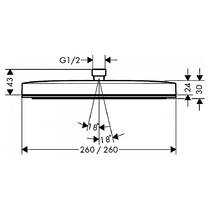 Верхний душ Hansgrohe Pulsify E 260 1jet EcoSmart 24331000 хром, фото №2