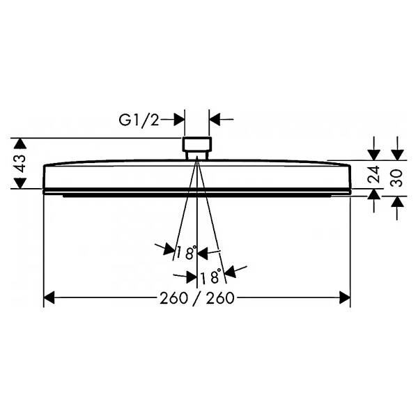 Верхній душ Hansgrohe Pulsify E 260 1jet EcoSmart 24331000 хром, фото 3