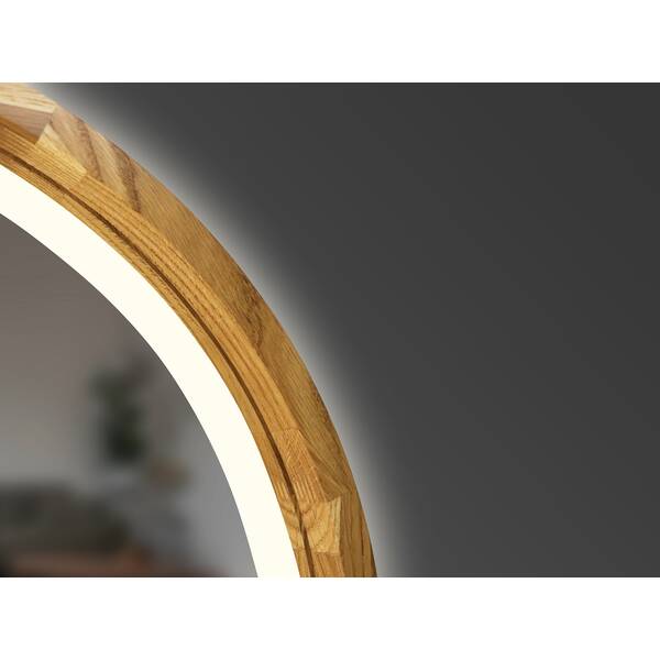 Зеркало Luxury Wood Freedom Slim с LED подсветкой, натуральный дуб, сенсорная кнопка-димер, 500х800 мм, фото 3