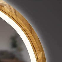 Дзеркало Luxury Wood Freedom Slim з LED підсвіткою, дуб натуральний, сенсорна кнопка-димер, 500х800 мм, фото №4