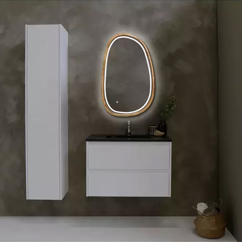 Dali дзеркало асиметричне 550*850мм, LED, сенсор, (аура,фронт,сендим), дуб натуральний (1 сорт)