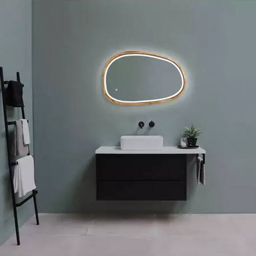 Зеркало ассиметричное Luxury Wood Dali с комбинированной LED подсветкой, дуб натуральный, 500х800мм, фото 1