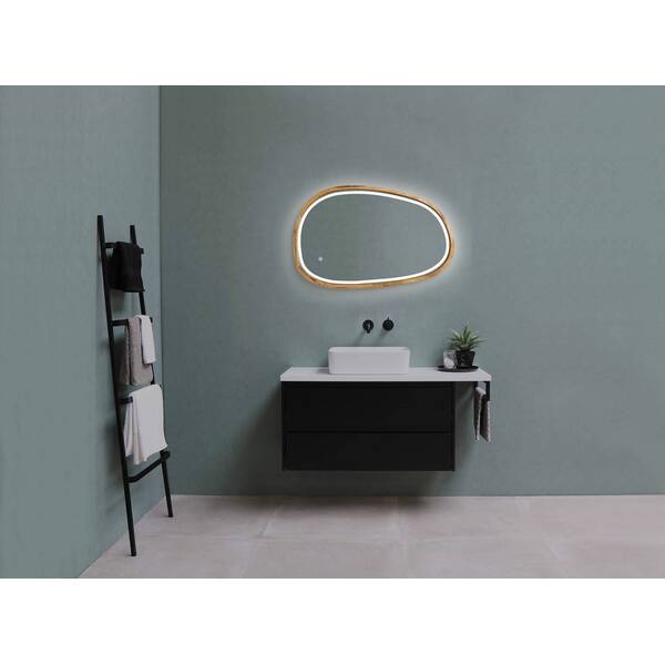 Зеркало ассиметричное Luxury Wood Dali с комбинированной LED подсветкой, дуб натуральный, 500х800мм, фото 3