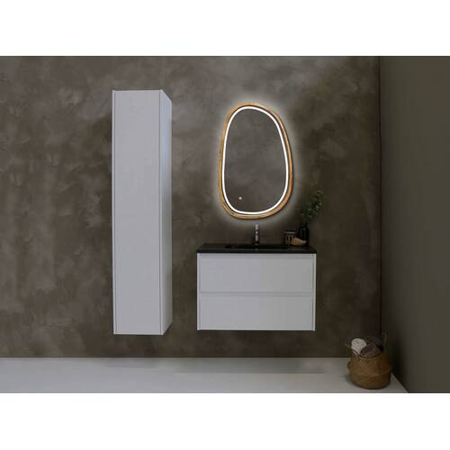 Зеркало ассиметричное Luxury Wood Dali с комбинированной LED подсветкой, дуб натуральный, 500х800мм, фото 4