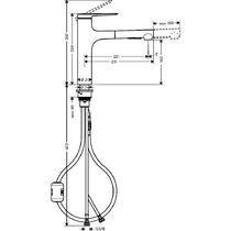Смеситель для кухни Hansgrohe Zesis M33 74801670 с вытяжным душем, черный матовый, фото №2