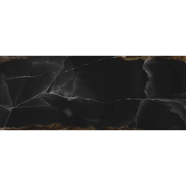 Керамограніт ITT Ceramic Onice Black Polished Rect 6mm 120x300 см, фото 1
