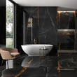 Керамограніт ITT Ceramic Onice Black Polished Rect 6mm 120x300 см, фото 2