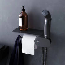 Гигиенический душ AM.PM Like F0202622 со смесителем и полкой, черный матовый, фото №5