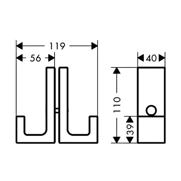 Крючок Axor Universal Rectangular 42639000 двойной, хром, фото 2
