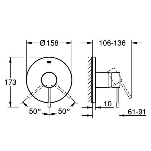 Змішувач прихованого монтажу для душу Grohe Essence 24168001 хром, фото 2