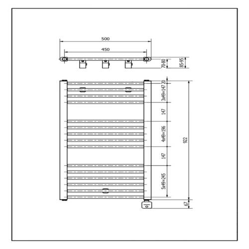 Полотенцесушитель электрический Luxrad MAX MAX922500S040EPPBM300 922х500 мм, ТЭН 300 Вт, цвет черный мат, фото 3