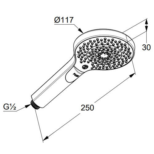 Ручной душ Kludi xDIVE 6983005-00 3 режима струи, фото 2