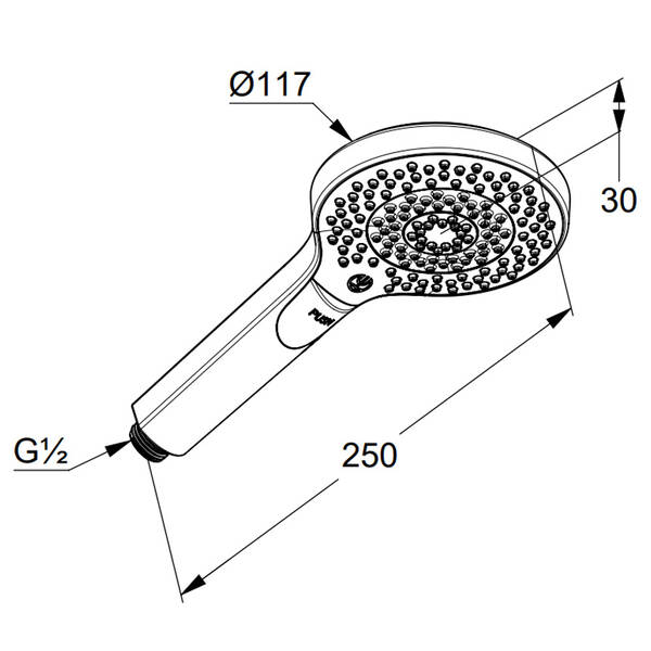 Ручной душ Kludi xDIVE 6983005-00 3 режима струи, фото 2