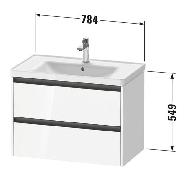 Тумба для раковини Duravit Ketho.2 K25283091910000 80 см, колір бежевий, фото 2
