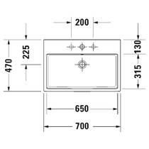 Раковина Duravit Vero Air 23507000271 70 см белый глянец, фото №2