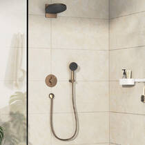 Змішувач прихованого монтажу для душу Hansgrohe DuoTurn S 75418140 бронза матовий, фото №6