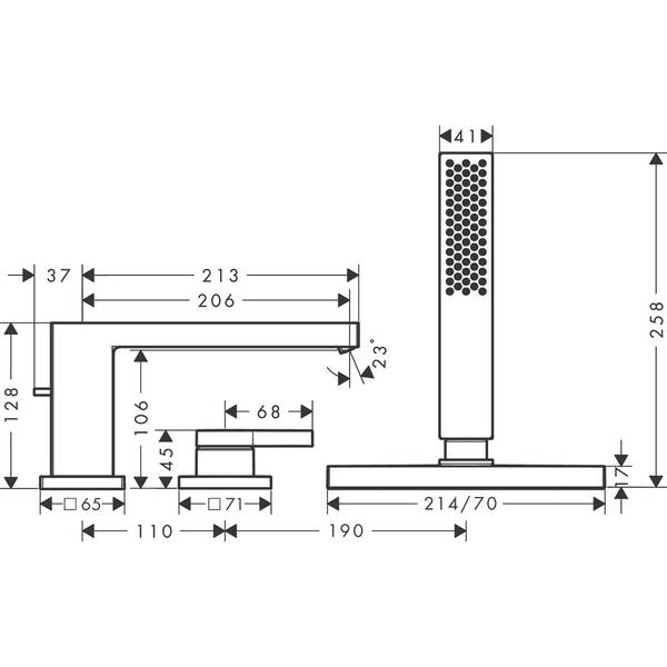 Змішувач для ванни Hansgrohe Tecturis E 73443000 хром, фото 2