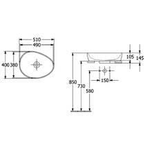 Раковина Villeroy&Boch Antao 4A7351R1 51 см білий глянець, фото №2