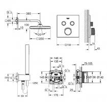 Душевая система скрытого монтажа Grohe Grohtherm SmartControl 26415SCС с термостатом, фото №2