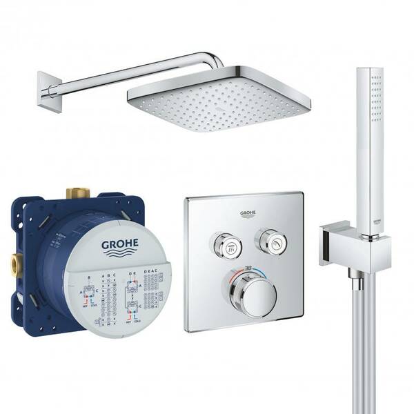 Душова система прихованого монтажу Grohe Grohtherm SmartControl 26415SCС з термостатом, фото 1