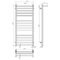 Полотенцесушитель электрический Devit Allround AL5001200EB П15 500х1200 мм, черный матовый структурированный, фото №2