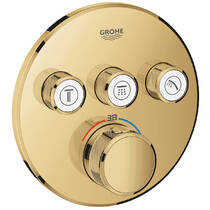 Змішувач прихованого монтажу для душу Grohe Grohtherm SmartControl 29121GL0 з термостатом на 3 виходи, золото, фото №1