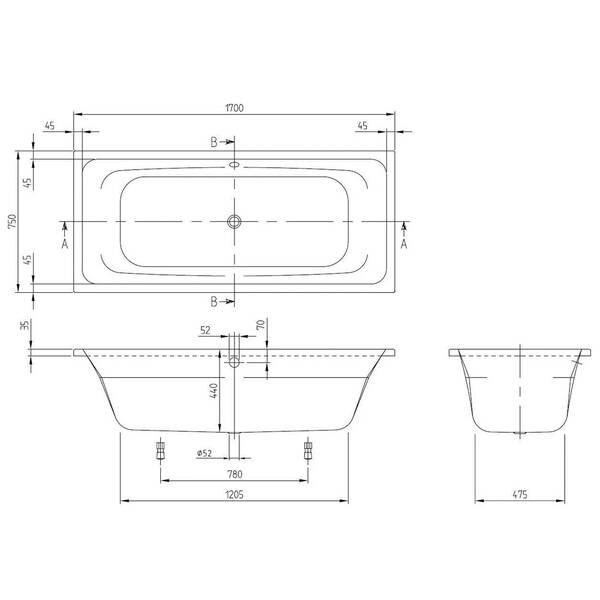 Ванна акриловая Villeroy&Boch Targa Style UBA170FRA2V-01 170х75 см, фото 3