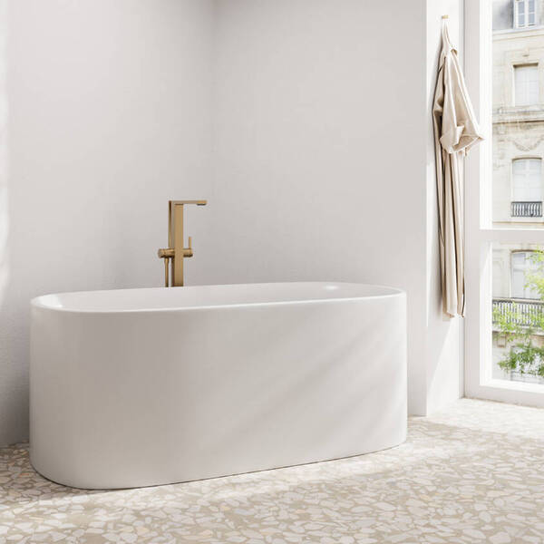 Змішувач для ванни Hansgrohe Tecturis E 73445140 підлоговий, бронза, фото 3