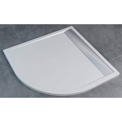 Душевой поддон Sanswiss ILA WIR551005004 четверть круга 100x100 см, белый, крышка сифона алюмино-хром, фото 1