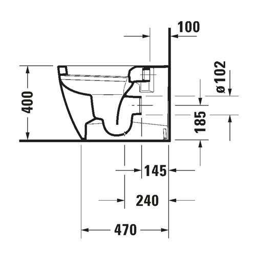 Унітаз підлоговий Duravit Bento Starck Box D4600200 пристінний, білий матовий, фото 3