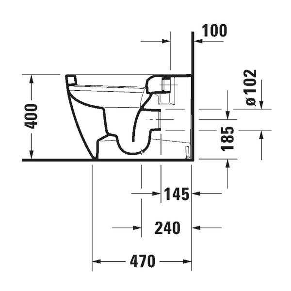 Унітаз підлоговий Duravit Bento Starck Box D4600200 пристінний, білий матовий, фото 3