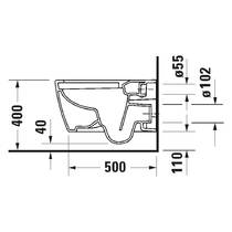 Унітаз підвісний Duravit Bento Starck Box 45930920A1 безобідковий, білий глянець, фото №3