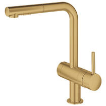 Змішувач для кухні Grohe Minta 31558GN0 із запірним клапаном для пральної або посудомийної машини, брашоване золото, фото №3