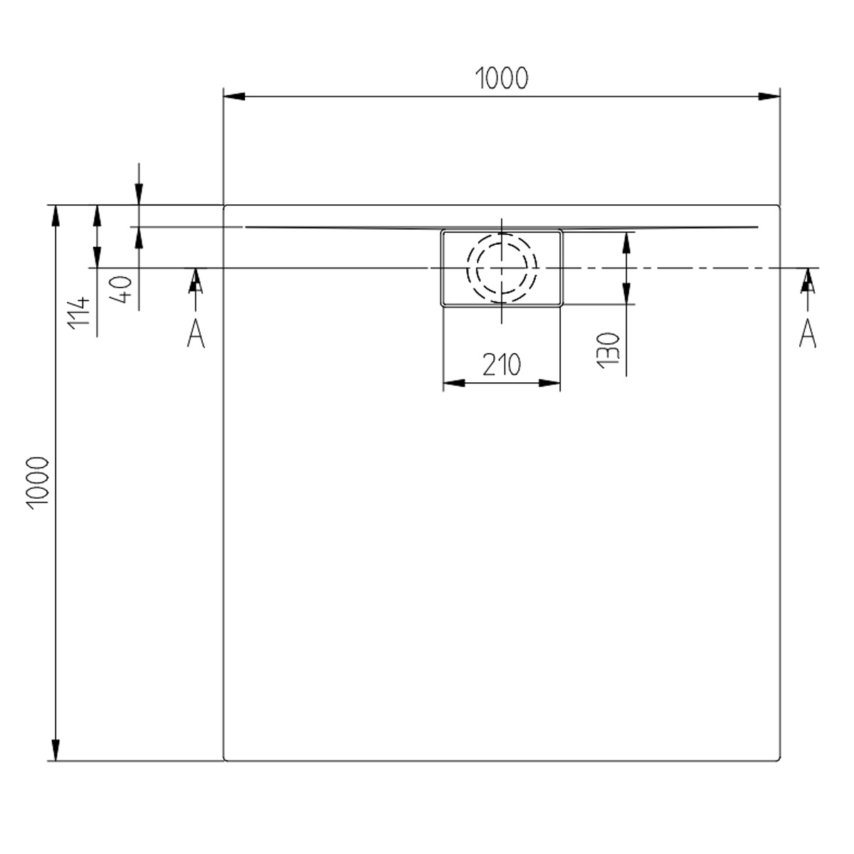 uDA1010ARA115V-RW Architectura Піддон 100х100, білий мат (1 сорт)