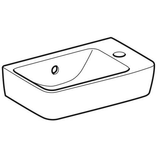 Раковина Geberit Selnova Compact 501.517.00.7 с сокращенным вылетом 40см, отверстие для смесителя справа, белый глянец, фото 2