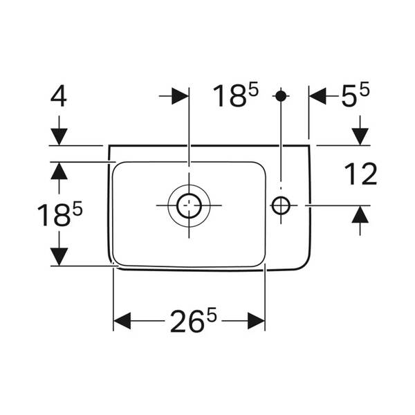 Раковина Geberit Selnova Compact 501.517.00.7 с сокращенным вылетом 40см, отверстие для смесителя справа, белый глянец, фото 3