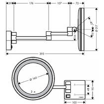 Косметическое зеркало Hansgrohe AddStoris 41790340 с LED подсветкой черный хром, фото №2