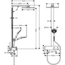 Душевая система Hansgrohe Raindance E Showerpipe 350 1jet EcoSmart 27362000 с термостатом хром, фото №2