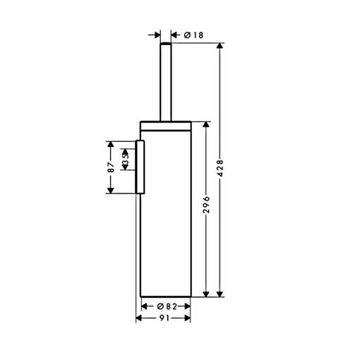 Щітка для унітазу Axor Universal Circular 42855330,  хром чорний полірований, фото 2