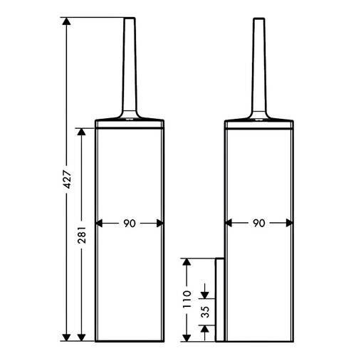 Щітка для унітазу Axor Universal Rectangular 42655800 сталевий, фото 2