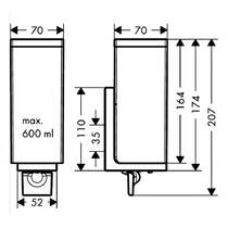 Дозатор для жидкого мыла Axor Universal Rectangular 42610800 стальной, фото №2