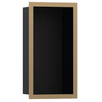 Настенная ниша Hansgrohe XtraStoris Individual 56095140 с дизайнерской рамкой 30х15х10 см, черный матовый/матовая бронза, фото №1
